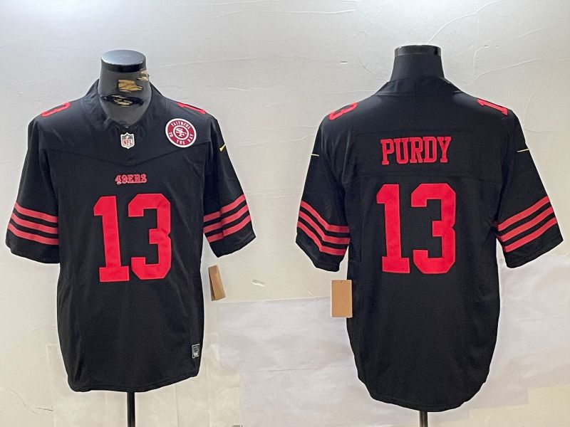 Men San Francisco 49ers #13 Purdy Black Three generations 2024 Nike Vapor Limited NFL Jersey style 2->san francisco 49ers->NFL Jersey